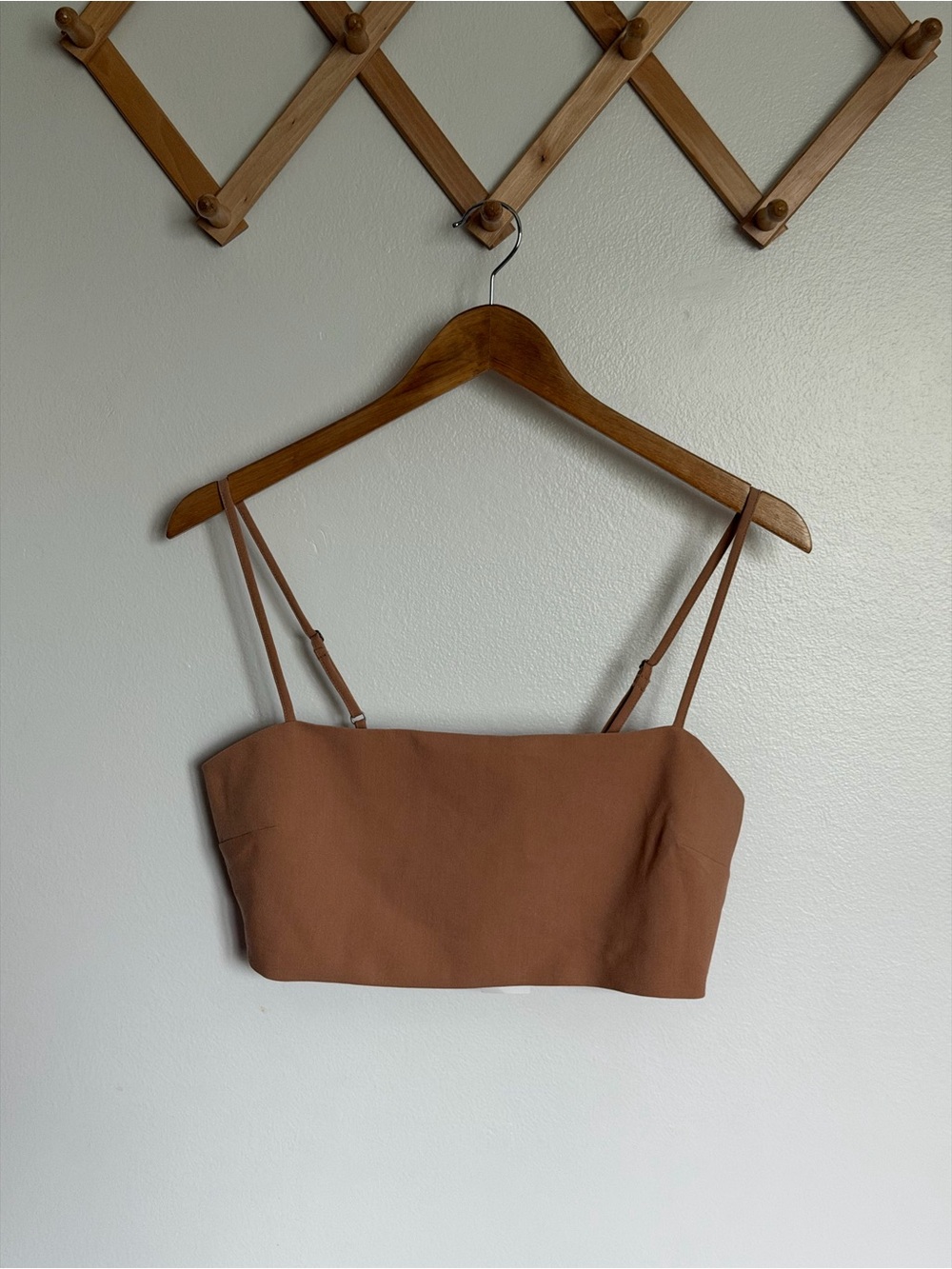 Abercrombie & Fitch Cropped Spaghetti Strap Camisole in Terracotta